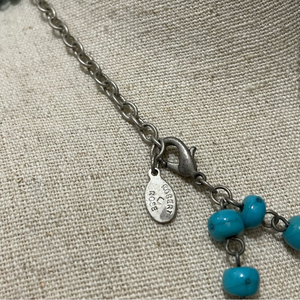 Turquoise Beaded Pendant Statement Necklace NEW - Picture 8 of 10